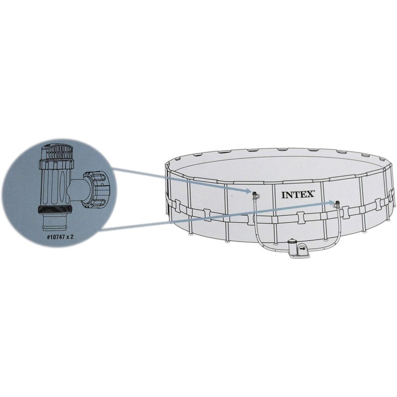 Intex Above Ground Plunger Valves with Gaskets & Nuts Replacement