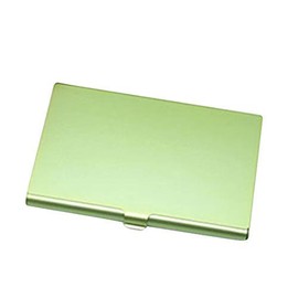 Professional Business Card Case Holder for Men or Women Aluminum Stainless Steel Metal Business Pocket Slim Thin Card Holder for 13-18 Cards (Green)