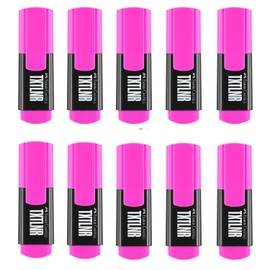 FABER-CASTELL 205253 Highlighter Set TXTLNER Pink, 10 Neon Markers for Children and Adults