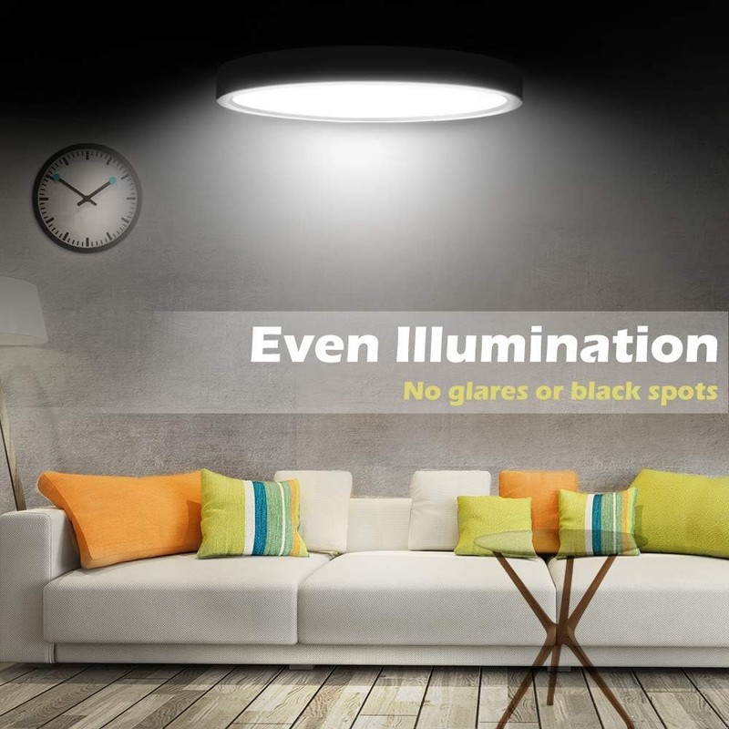 12in/30cm 24W LED Flush Mount Ceiling Light Fixture 6000K Cool