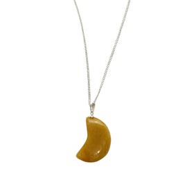 VIE Crescent Shaped Pendant, 4x2cm (Yellow Aventurine)