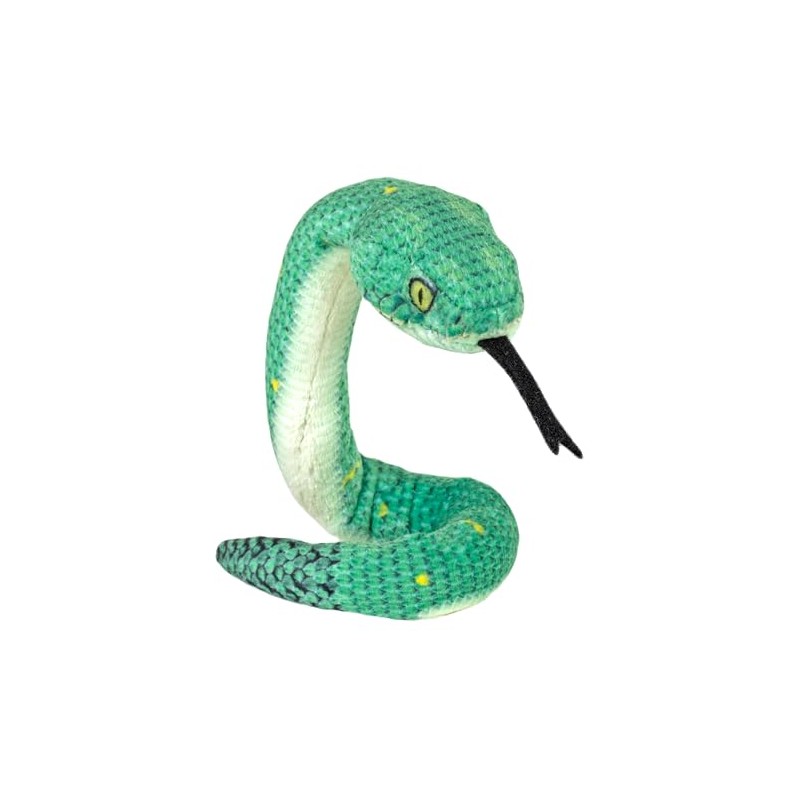 Wild Republic Coilkins Green Bush Viper, Stuffed Animal, 12 Inch,