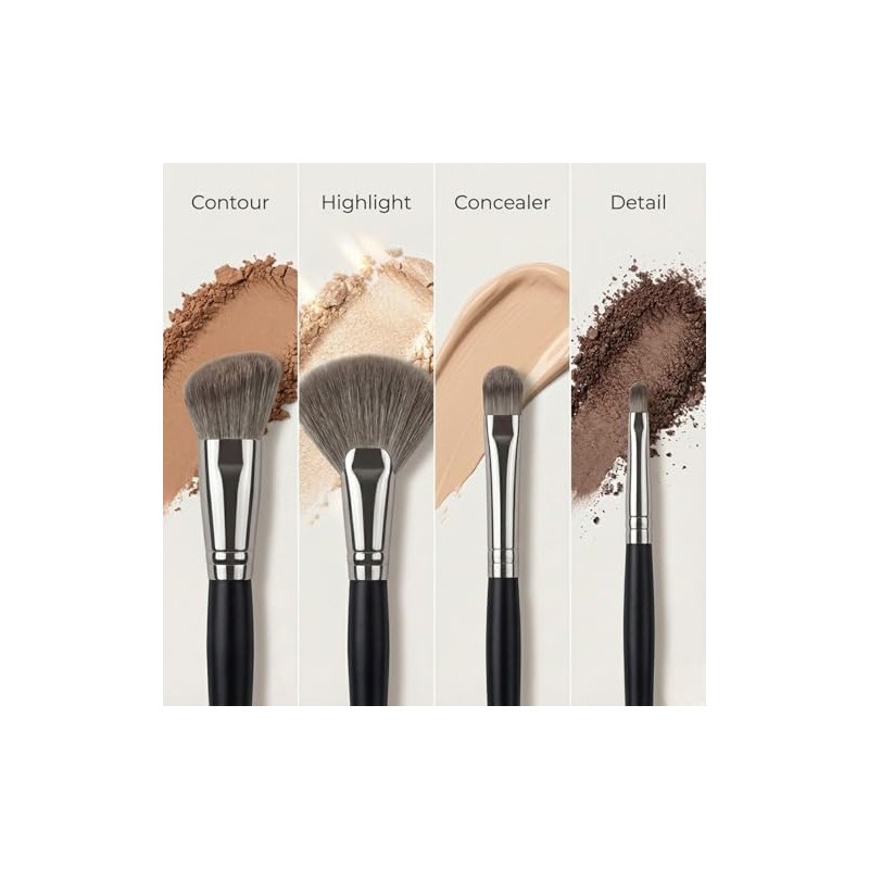 C-LUX Set De 24 Brochas De Maquillaje Bear Collection: Elegante