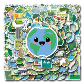 110PCS Environmental Protection Stickers – Earth Day & Nature Themed Vinyl Decals for Water Bottle, Laptop, Scrapbook, Bicycle, Phone, Skateboard – Green Conservation, Forest & Marine Protection