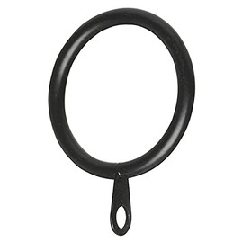Merriway BH05947 (8 Pcs) Metal Curtain Drapery Pole Rod Rings with Fixed Eye, Inner Dia.45mm (1.3/4 inch) Outer Diameter 50 mm (2 inch) Black - Pack of 8 Pieces
