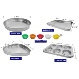 Deluxe Pan Set Compatible with Easy Bake Ultimate Oven | Includes 60 Cupcake Liners THAT WILL FIT, UNLIKE OTHERS!! | Kids' Accessories for Cooking Easy Bake Oven Mixes