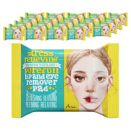 Arial Stress Relieving Purefull Lip & Eye Remover Pads 30p, 55g, 25 pcs / 아리얼 스트레스 릴리빙 퓨어풀 립앤아이 리무버 패드 30p, 55g, 25개