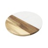 Tsnamay 9.84" Round White Marble and Acacia Wood Cutting Boards,Handcrafted