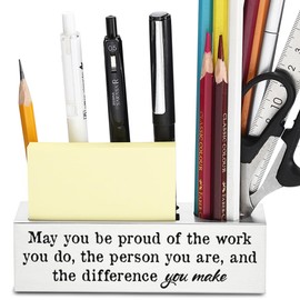 CWGOTC May You Be Proud of The Work You Do Gift, Thank You Appreciation Pen Holder for Coworker, Employee, Boss, or Team Leader, Inspirational Desk Organizer for Office, Metal Pencil Holder YCP76