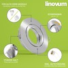Recessed Spotlight Frame, Round, Pivoting, Stainless Steel and White