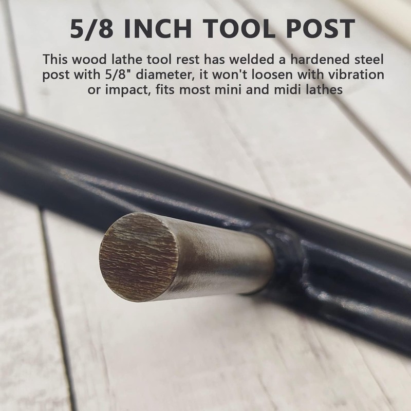 Candeon Lathe Tool Rest, 12 Inch 5/8 Inch Diameter Tool