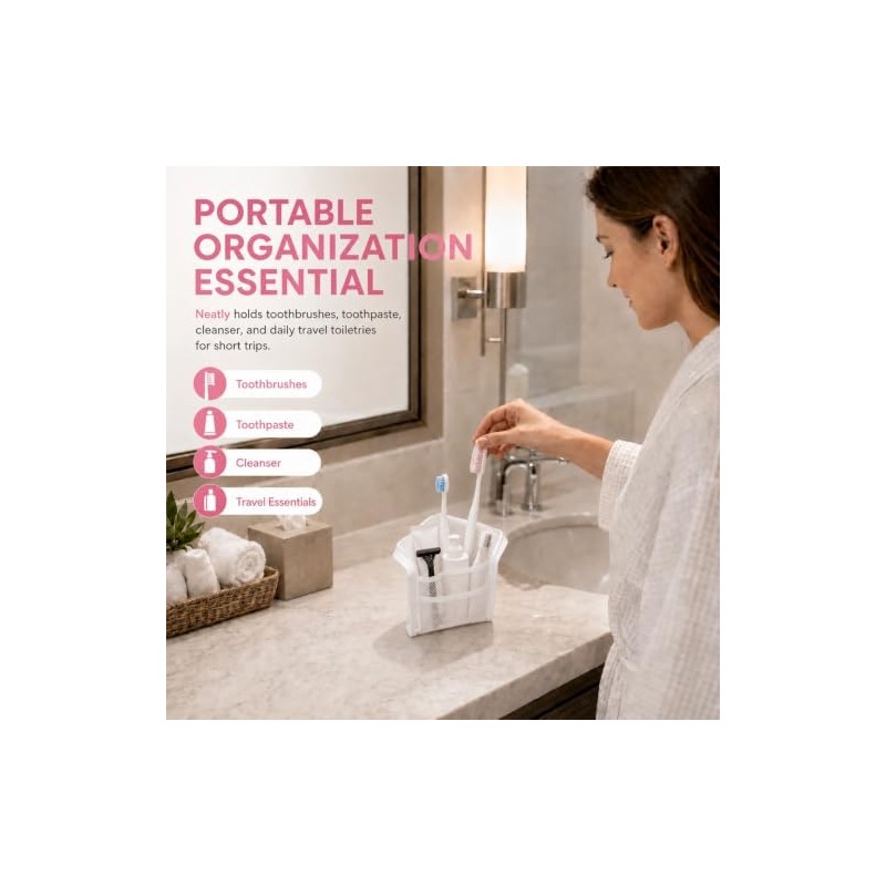 Hanging Travel Toiletry Organizer, Compact Cosmetic and Bathroom Storage Bag