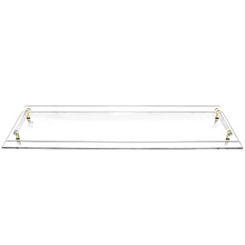 Acrylic Bathtub Caddy Tray Clear Bathroom Storage Tray Vanity Organizer Tray with Durable Handles Tray Countertop for Books,Wine,Soap, Towel, Tissue, Candle(/31 * 9 * 1.2inches)