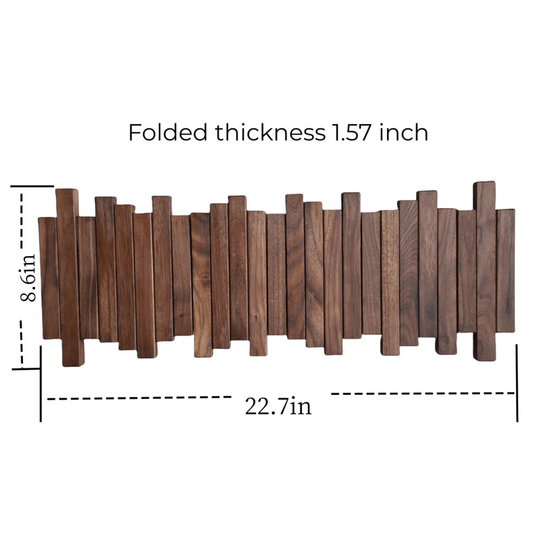 GOGREEBELL Natural Wood Wall Mounted Piano Coat Rack| Coat Rack