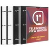 MAKHISTORY 1 Inch Telescoping 3 Ring Binder-4PCS, Flexible Binder with