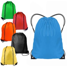 HZYUEKUN 6Pack Drawstring Bags, Swimming Bag, Sports Backpack, Waterproof Gym Sack - for Women Men Ideal for Swimming, School, Travel, Beach, Holidays, Shopping, Yoga