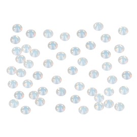2880PCS Art Nail Rhinestones non Hotfix Glue Fix Round Crystals Glass Flatback for DIY Jewelry Making with one Picking Pen (ss8 2880pcs, White Opal)