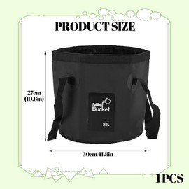 Girihe 1 PCS Folding Bucket, 20 L Lightweight & Portable Folding Bucket Plumbers Foldingg Buckets, Collapsible Camping Water for Camping Hiking Boating Car Washing