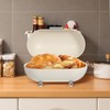 Angoily White Metal Bread Box with Lid Kitchen Bread Countertop