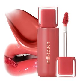 MILKTOUCH Jelly Fit - Tinte labial (05 Apple Pom) con efecto relleno refrescante y textura no pegajosa a base de agua, aceite brillante teñido de bell