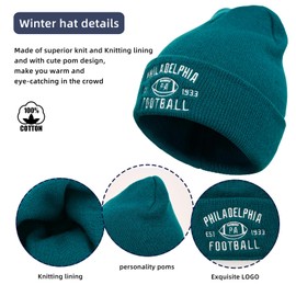 Vintage Classic Skull Cap Beanie Hat Cuffed Winter Hat Knit Comes with Warm Gloves Gifts for Men Women Fans