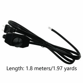 CZQC Rotary Dimmer Switch 110-125VAC 50/60Hz Power Cable Knob Adjustable Controller Switch with 1.8m/5.9ft Extension Power Cord Light Dimmer