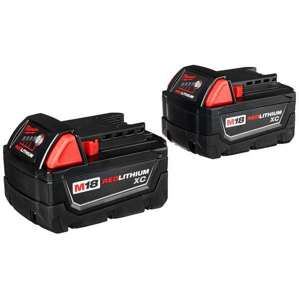 Milwaukee 48-11-1822 Dual M18 Genuine OEM 3 Amp Hour 18V Lithium Ion XC Extended Capacity Battery with Redlink Intelligence and Extreme Weather Performance (2 Pack of 48-11-1828)