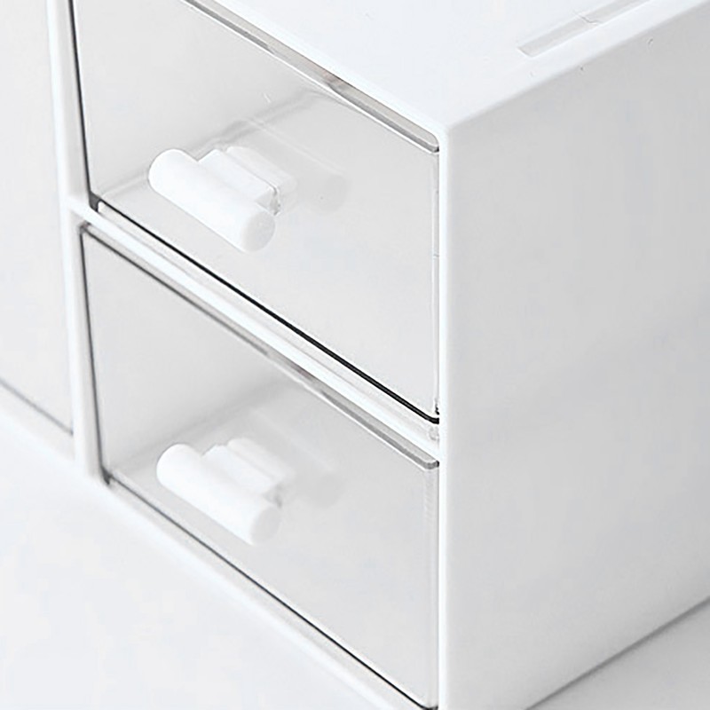 Large Desk Organizer Drawers Multipurpose Clear Stationery Cosmetic Storage Bins