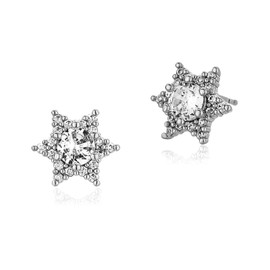 OYOGAA Star Earrings Studs Mens Silver Cartilage Stud Earrings Trendy Gifts Stuff for Men Hypoallergenic Cubic Zirconia Dainty Gold Earrings (Silver Star)