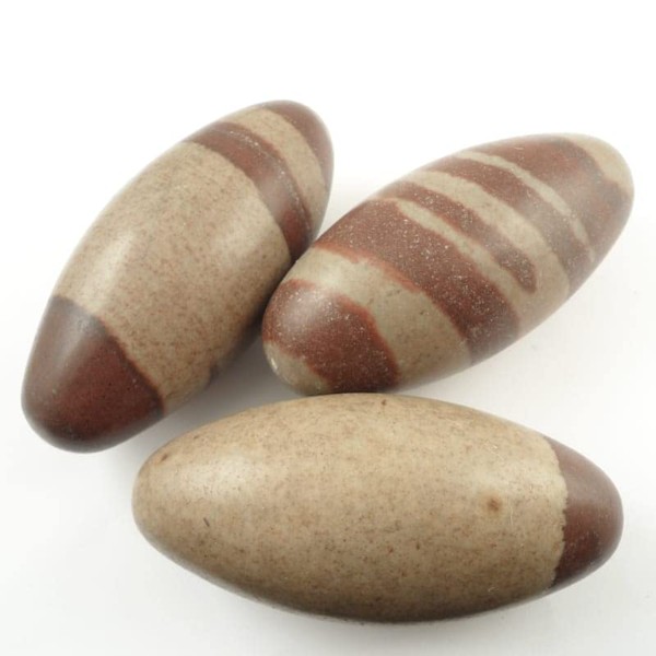 Pachamama Essentials Set of Three Small Pocket Size Shiva Lingam Tumbled - Healing Stone - Crystal Healing