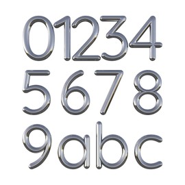 Ultion Sweet Chrome Door Numbers '1' - 3.5inch height - Self Adhering, No Drilling or Screwing Required …