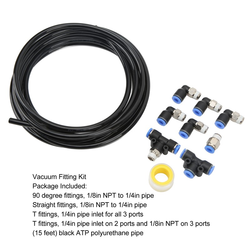 Vacuum Fitting Kit Push to Connect Fittings for Turbocharged Vehicles