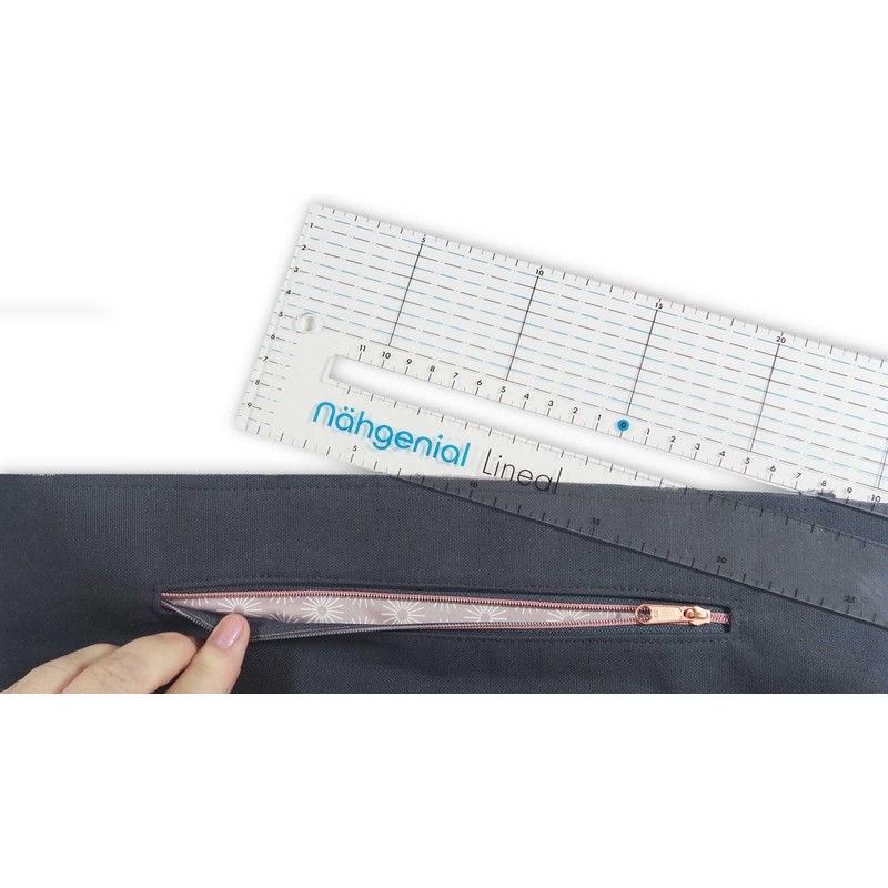Farbenmix Nähgenial Stylefix Sewing Ruler with Cut-Out, 30 x 10