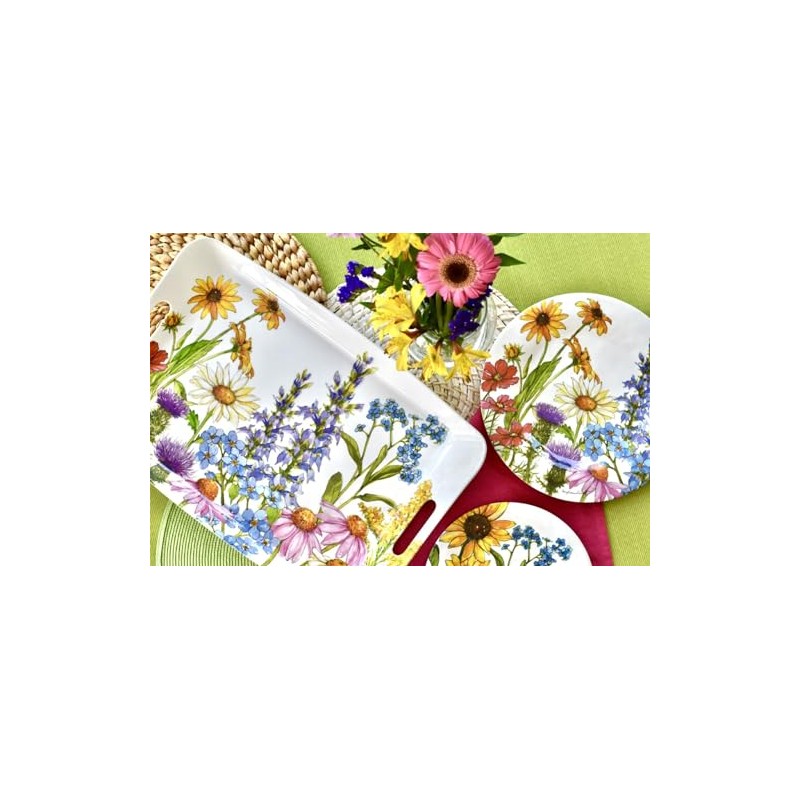 Bamboo Table Wildflowers Eco-Friendly 18" x 12" Serving Tray