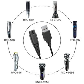 Vancle USB Charger Cable for Hatteker, Shaver Charger Cable Compatible with Hatteker RFC-588 RFC-589 RFC-690 RFC-692 RFC-696 RSCX-7856 RSCX-9598 1.5m