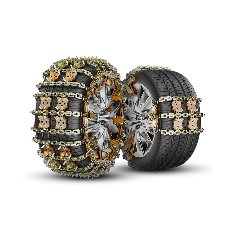 KYX Tire Chains for Car/SUV/Pickup Truks, Adjustable Universal Emergency Snow
