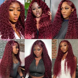 Red Bundles Human Hair Burgundy Water Wave Bundle 99j Human Hair Bundles 16 18 20 inch Red Water Wave Bundle 300g
