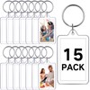 Yaomiao 15 Pieces Acrylic Photo Frame Keychain Holder 1.3 x