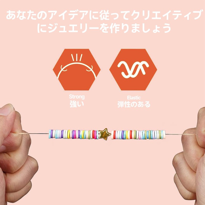 Meschett 6000個 クレイビーズ ブレスレット製作用 24色 6mm フラットラウンドポリマークレイビーズ ペンダントチャームキット付き レタービーズとゴム紐 ジュエリー製作キット&クラフト用品用