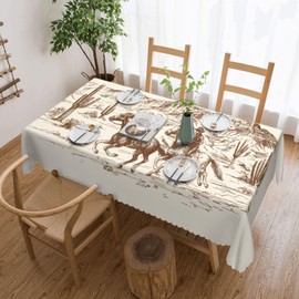 HEROARMOUR - Mantel de vaquero del desierto occidental, lavable, vaquero, rectangular, para fiestas, pícnic, cena, decoración del hogar, 54 x 72 pulgadas