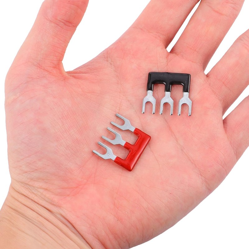 VILLCASE 20pcs 3-Postion Jumper Block Terminal Strips, Fork Type Terminal