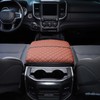 SQQP PU Leather Center Console Cover Armrest Cushion Fit for