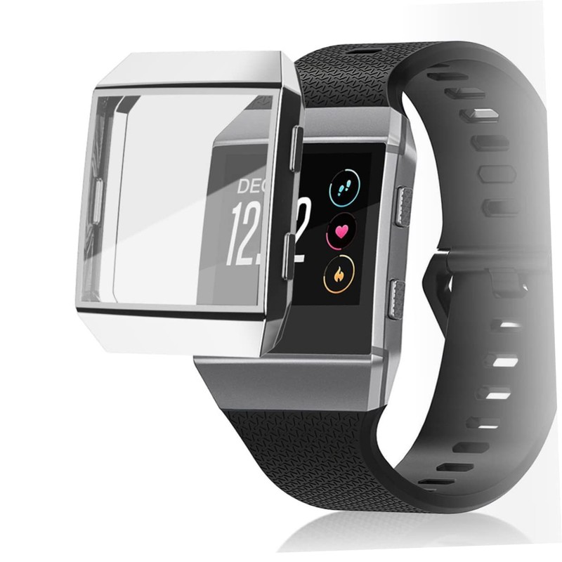 WOONEKY Watch Silver Case TPU Frame Protector Protective Cover Fingerprint