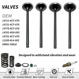 400ex Valve Seal Spring Kit for TRX400EX TRX400X 400EX 400X 999-2014 XR400R 1996-2004 OEM 14711-KCY-670 14721-KCY-670