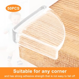 JAONLD Table Corner Protectors for Kids, 50 Pcs Proofing Edge Protector Thick Child Safety Corner Guards Furniture Protection with Strong Adhesion for Bed, Cupboard, Table, Bumpers (Transparent)