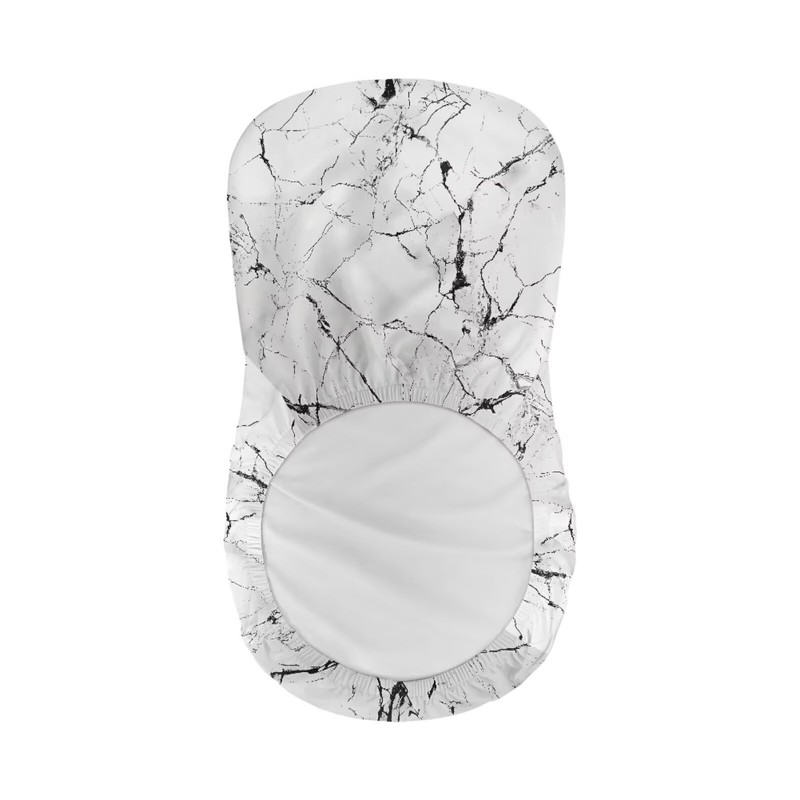 FUIALDOLG Stretch Bar Stool Covers Set of 2,White Marble Pattern