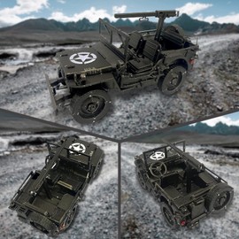 Piececool 3D Metal Car Model Kits, SUV Military Vehicle Models Building Kits, Brain Teaser 3D Puzzles for Adults Teens Stress Relief, Best Gifts for Dad