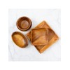 Emery Shokai Wooden Dinnerware Square Bowl, Approx. Length 5.9 x