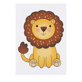 'Friendly Lion' Temporary Tattoo - Water Resistant, Skin-Safe, Non-Toxic Transfer (TO00084811)
