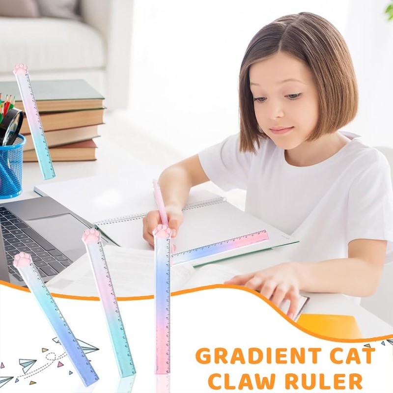VURYAPI Pack of 3 Plastic Ruler, 15 cm Ruler Measuring